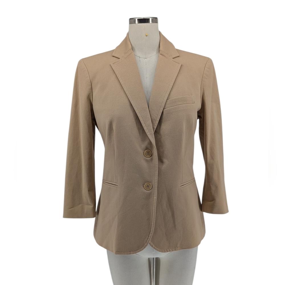 30048 NEW Lauren Ralph Lauren 3/4 Sleeve Blazer Tan size 6 preppy Business casua